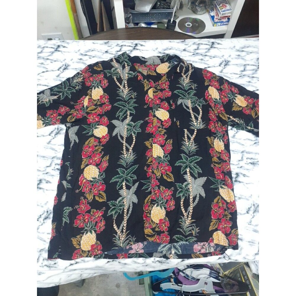 Pineapple Connection Mens Button Down All Over Print Floral Hawaiian Shirt